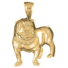 Yellow Gold-plated Silver Bulldog Pendant