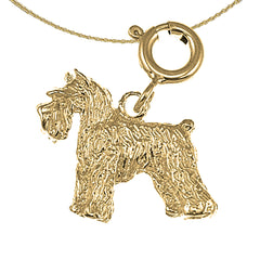 Terrier-Hundeanhänger aus Sterlingsilber (rhodiniert oder gelbvergoldet)