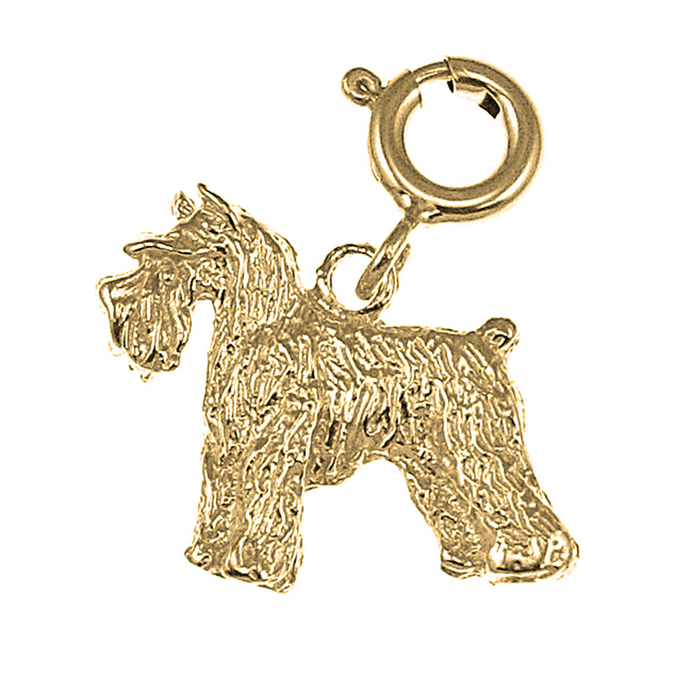 Yellow Gold-plated Silver Terrier Dog Pendant
