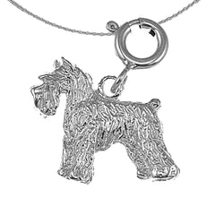 Terrier-Hundeanhänger aus Sterlingsilber (rhodiniert oder gelbvergoldet)