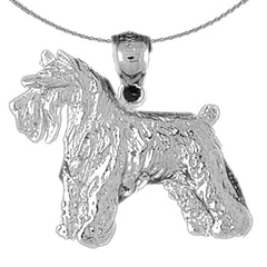 Sterling Silver Terrier Dog Pendant (Rhodium or Yellow Gold-plated)