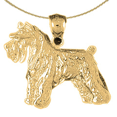Sterling Silver Terrier Dog Pendant (Rhodium or Yellow Gold-plated)