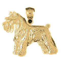 Yellow Gold-plated Silver Terrier Dog Pendant