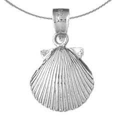 Colgante de concha de plata de ley (bañado en rodio o oro amarillo)