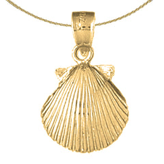 Colgante de concha de plata de ley (bañado en rodio o oro amarillo)