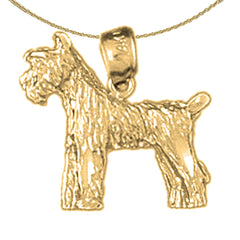 Sterling Silver Terrier Dog Pendant (Rhodium or Yellow Gold-plated)