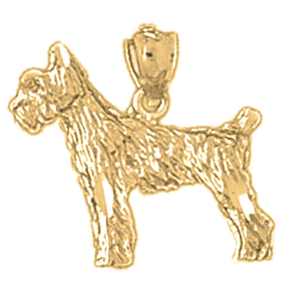 Yellow Gold-plated Silver Terrier Dog Pendant