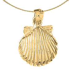 Colgante de concha de plata de ley (bañado en rodio o oro amarillo)