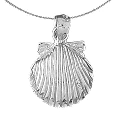 Colgante de concha de plata de ley (bañado en rodio o oro amarillo)