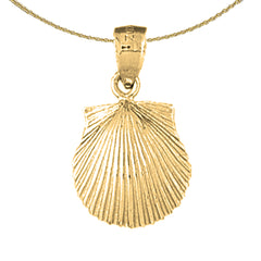 Colgante de concha de plata de ley (bañado en rodio o oro amarillo)