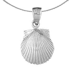 Colgante de concha de plata de ley (bañado en rodio o oro amarillo)