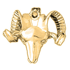 Yellow Gold-plated Silver Ram Pendant