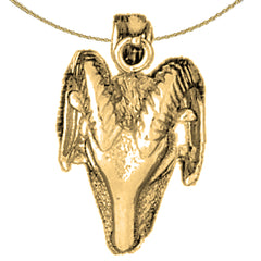 Sterling Silver Ram Pendant (Rhodium or Yellow Gold-plated)