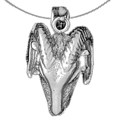 Sterling Silver Ram Pendant (Rhodium or Yellow Gold-plated)