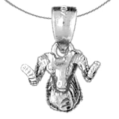 Sterling Silver Ram Pendant (Rhodium or Yellow Gold-plated)