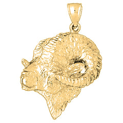 Yellow Gold-plated Silver Ram Pendant