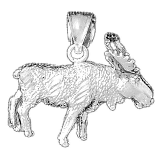Sterling Silver 3D Moose Pendant