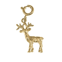 Yellow Gold-plated Silver 3D Moose Pendant