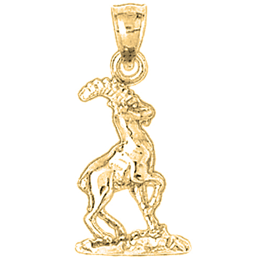 Yellow Gold-plated Silver Moose Pendant
