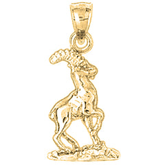 Yellow Gold-plated Silver Moose Pendant