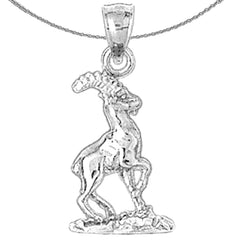 Sterling Silver Moose Pendant (Rhodium or Yellow Gold-plated)