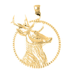 Yellow Gold-plated Silver Deer Pendant