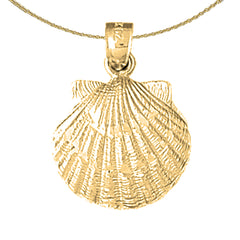 Colgante de concha de plata de ley (bañado en rodio o oro amarillo)