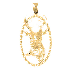 Yellow Gold-plated Silver Deer Pendant