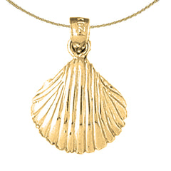 Colgante de concha de plata de ley (bañado en rodio o oro amarillo)