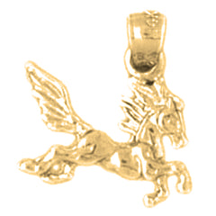 Yellow Gold-plated Silver 3D Pegasus Pendant