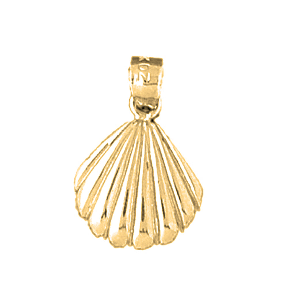 Yellow Gold-plated Silver Shell Pendant