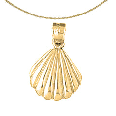 Colgante de concha de plata de ley (bañado en rodio o oro amarillo)