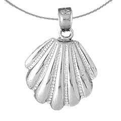 Colgante de concha de plata de ley (bañado en rodio o oro amarillo)