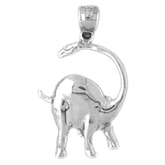 Sterling Silver Brontosaurus Dinosaur Pendant