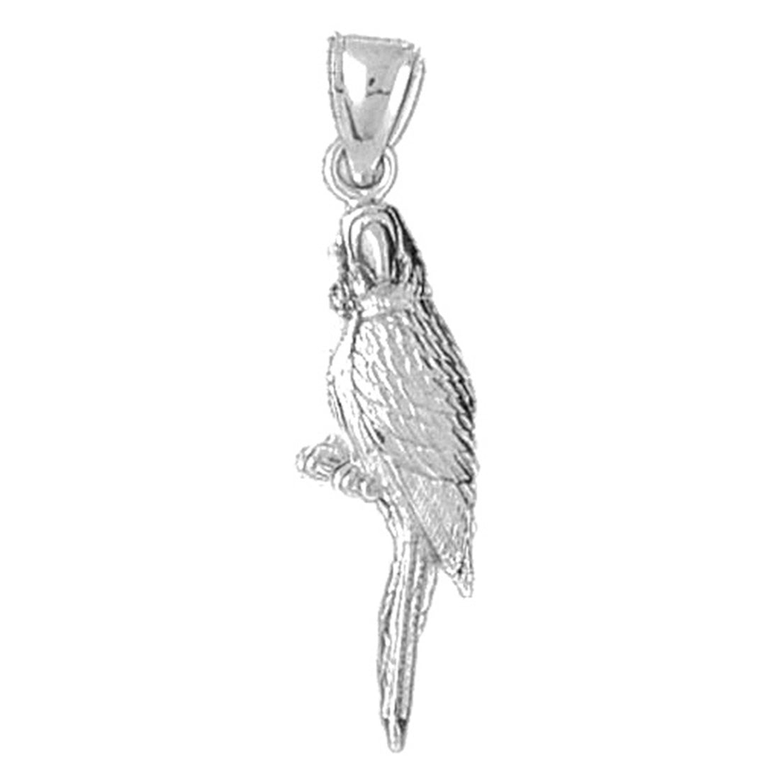 Sterling Silver 3D Parrot Pendant
