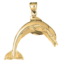 Yellow Gold-plated Silver Dolphin Pendant