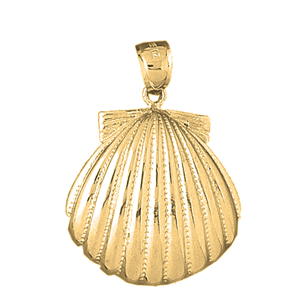 Yellow Gold-plated Silver Shell Pendant