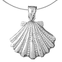 Colgante de concha de plata de ley (bañado en rodio o oro amarillo)