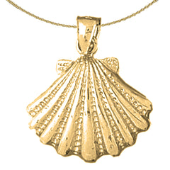 Colgante de concha de plata de ley (bañado en rodio o oro amarillo)