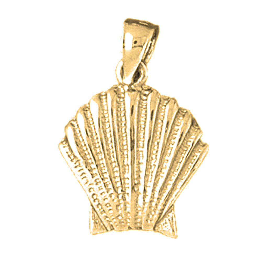Yellow Gold-plated Silver Shell Pendant