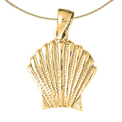 Colgante de concha de plata de ley (bañado en rodio o oro amarillo)