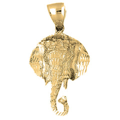 Yellow Gold-plated Silver Elephant Pendant