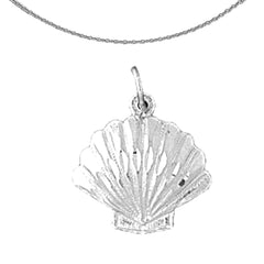 Colgante de concha de plata de ley (bañado en rodio o oro amarillo)