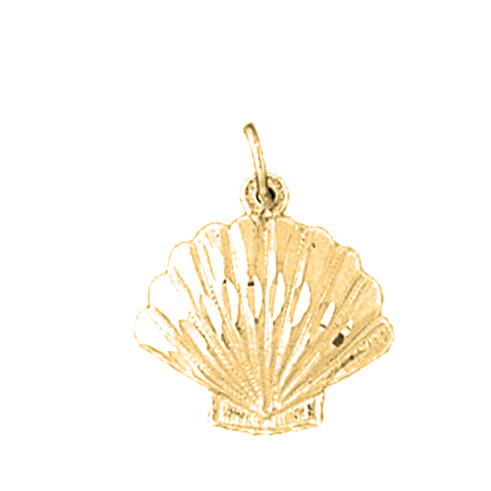 Yellow Gold-plated Silver Shell Pendant