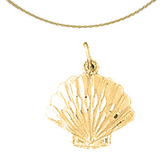 Colgante de concha de plata de ley (bañado en rodio o oro amarillo)