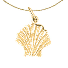 Colgante de concha de plata de ley (bañado en rodio o oro amarillo)