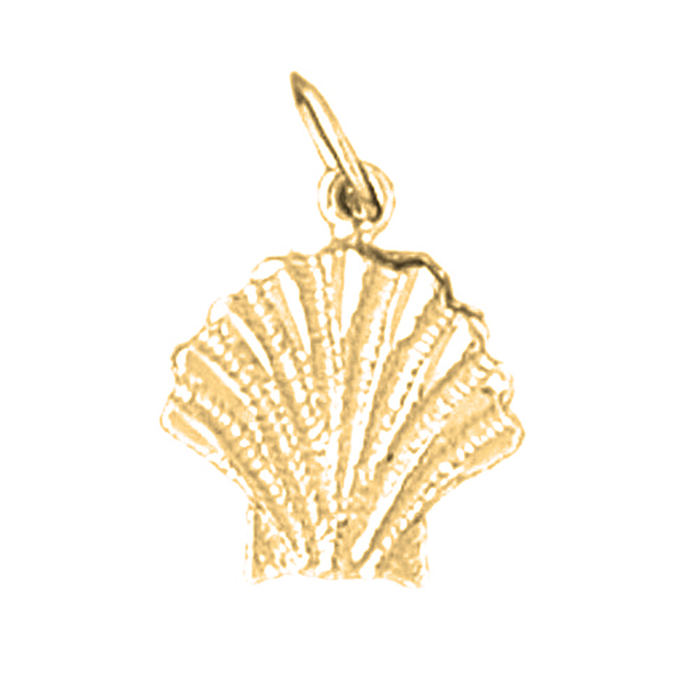 Yellow Gold-plated Silver Shell Pendant