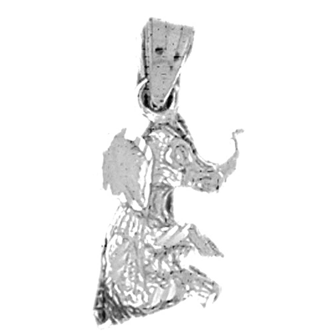 Sterling Silver 3D Elephant Pendant