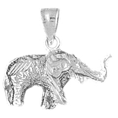 Sterling Silver 3D Elephant Pendant