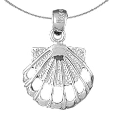 Colgante de concha de plata de ley (bañado en rodio o oro amarillo)